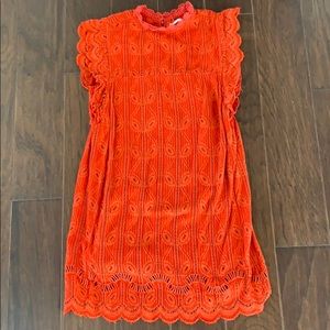 Only worn once- Flattering red Anthro dress!